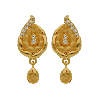 Pleasant Beads Drops Gold Earrings